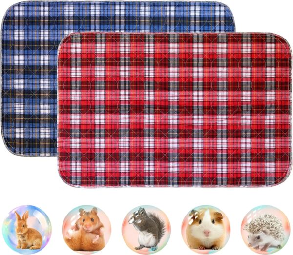 XMPEKO 2PCS Guinea Pig Fleece Cage Liner - 23.4 * 17.6 IN, Washed & Reused Guinea Pig Pee Pads Bedding, Absorbent Rabbit Cage Liner for Small Animal Hamsters