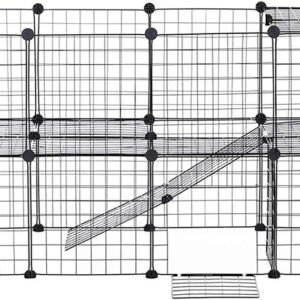 XhuangTech Pet Playpen, DIY Small Animal Cage for Indoor Outdoor Use, Portable Metal Wire Yard Fence for Puppy, Kitten, Guinea Pigs, Bunny, Turtle, Hamster (36 Panels)