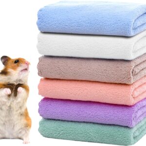 Yanmucy 6 Pack Guinea Pig Blankets Soft Fleece Hamster Cage Liner Small Animals Bedding Mats Pet Cage Accessories for Guinea Pig Hamster Rat Ferrets Hedgehogs Chinchillas