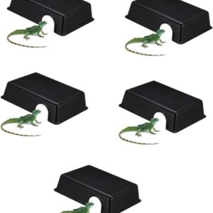 Yardwe 5pcs Reptiles Hide from Caves Reptivite Snake Cave Lizard Gecko Hideout Fish Tank Decor Reptile Cave Black Pet Reptile Hides Reptile Container Liege Artificial Background Plastic