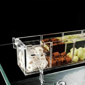 YueYueZou Hang On Acrylic Filter Box for Fish/Turtle Tank 3 Grids(Clear Box only)